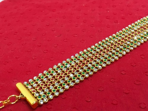 Pulsera de cadena de mano étnica india tradicional moda Bollywood para mujeres joyería - Imagen 6 de 7