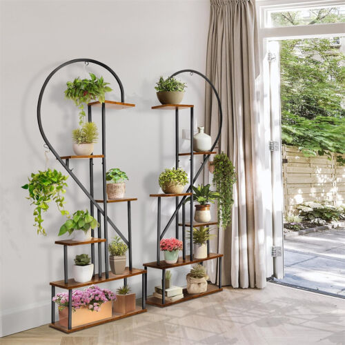 Soporte para plantas soporte para macetas soporte para flores de metal soporte para plantas en maceta 6 niveles - Imagen 9 de 13
