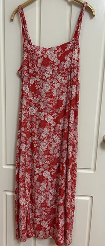 Cotton On Long Summer Dress Red Floral Size XL Brand new Bow on the Open back - Picture 9 of 17