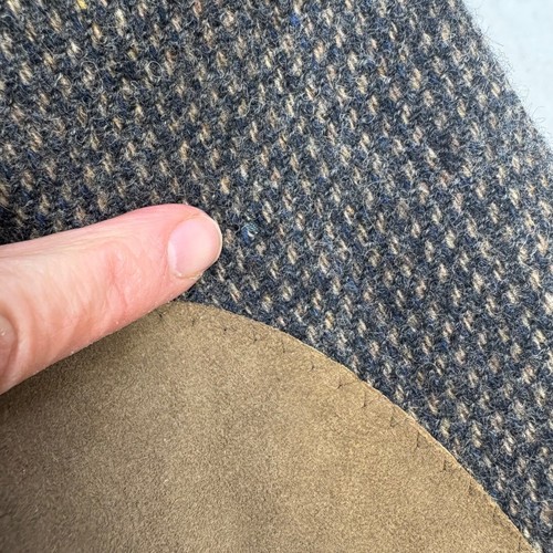 Univ Herren Shop Vintage Tweed Blazer Sport Mantel 44R Wolle Ellenbogen Patch grau blau MÄNGEL - Bild 13 von 20