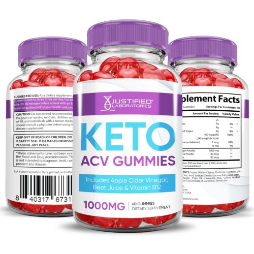 Keto ACV Gummies 1000MG Advanced Apple Cider Vinegar 180 Gummys - Picture 5 of 5
