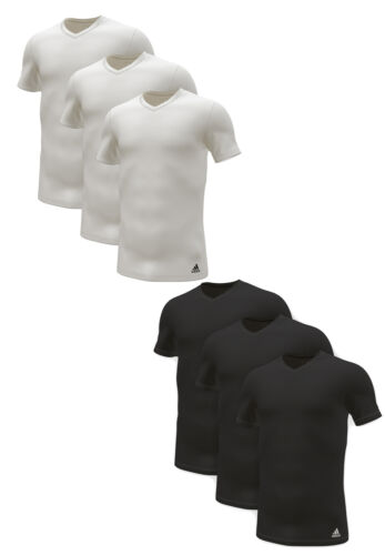 3 er Pack adidas V-Neck T-Shirt Herren Unterhemd V-Ausschnitt Baumwolle - Bild 1 von 9