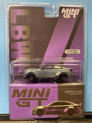 1/64 MINI GT LB WORKS BMW M4 PURPLE GREEN METALLIC CHASE CAR
