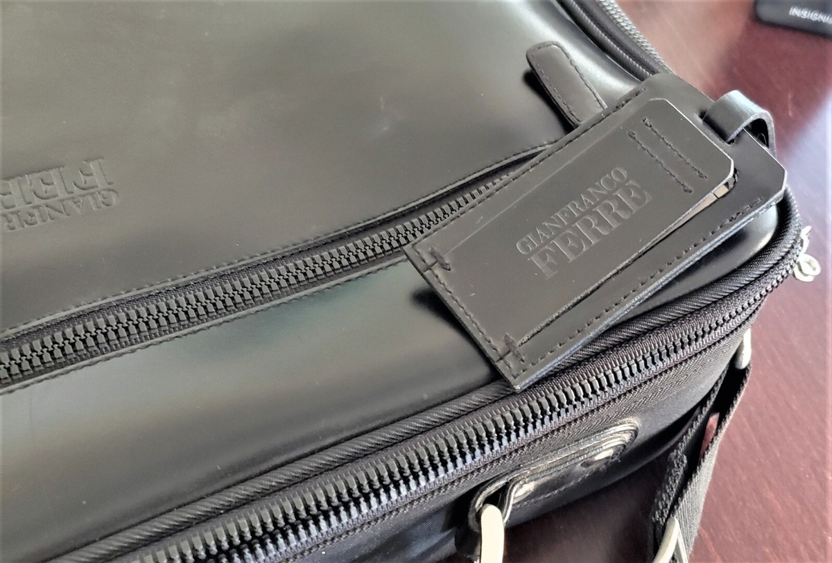 GIANFRANCO FERRE LEATHER LAPTOP SATCHEL BRIEFCASE 16x12