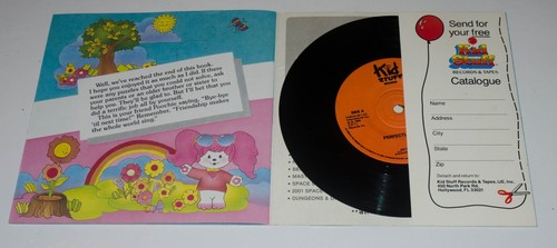 Vintage Perfectly Poochie Pink & White Dog Read Along Story Book w/ Record J1 - Picture 2 of 3