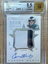 2018 Carson Wentz Flawless Star Swatch Signatures #4/5 4 Color Patch