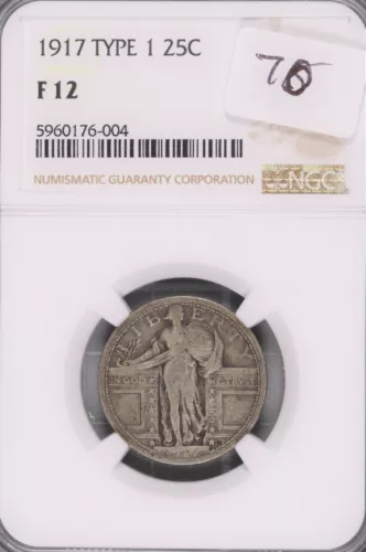 1917 Type 1 Standing Liberty Silver Quarter NGC F-12 #6-004
