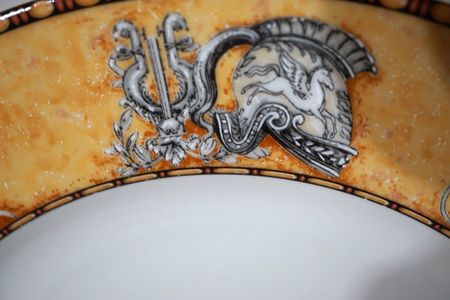 PHILLIP DESHOULIERS LAVINIA 3 DINNER PLATES 10 1/2" LIMOGES FRANCE TAN ROMAN - Picture 11 of 21
