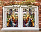 3D Menge C229 Fenster Film Drucken Aufkleber Haftendes Buntglas UV Sinsin