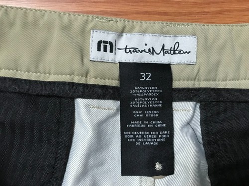 Travis Mathew Shorts Mens 32 Beige Performance Golf Nylon Polyester Blend - Picture 8 of 10