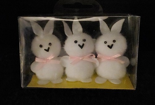 Group lot Chenille Easter Rabbits & Pink Yellow Chicks Assortment Shipping Disc - Picture 8 of 8