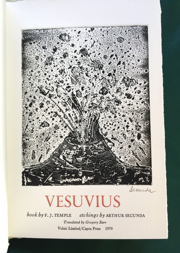 #3 of 250 - VESUVIUS - Original Etchings, Signed ARTHUR SECUNDA; Pliny & Temple - Picture 2 of 10