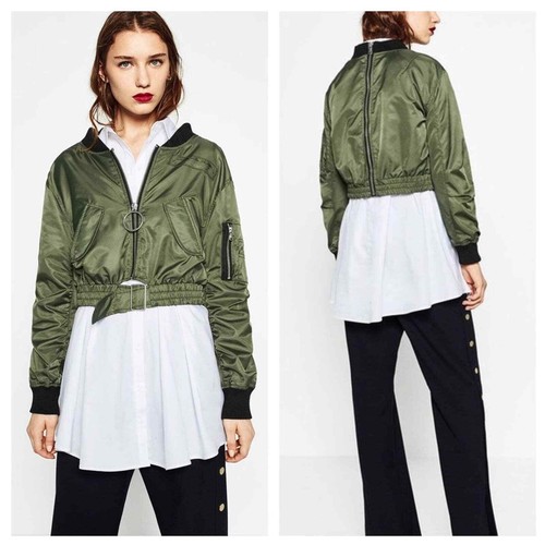 zara crop bomber jacket