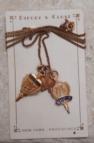 Vintage signiert 10k Gold Bruderschaft Schwesternschaft 12k Gold Anhänger Halskette Charms - Bild 6 von 17