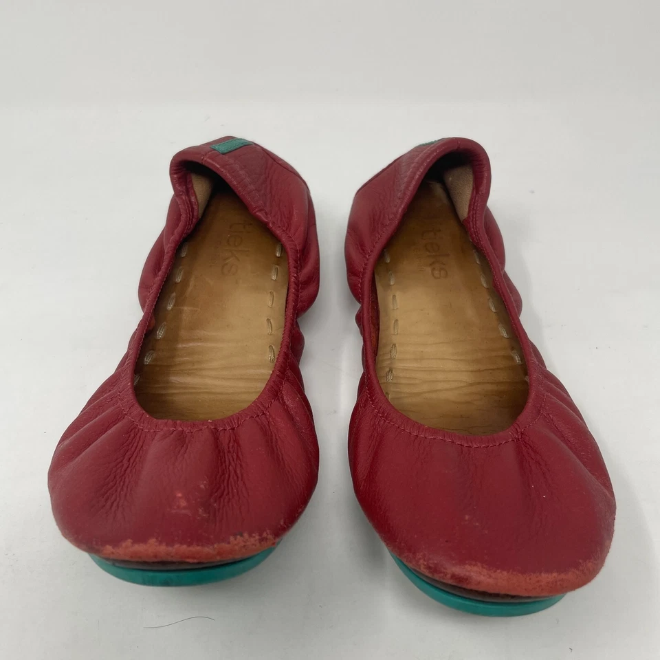 Zapatos cómodos de cuero para mujer Tieks rojos de ballet talla 7 de Gavrieli’s Foto 2 de 4