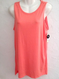 BOBBIE-BROOKS-Women-Size-S-L-XL-2X-Orange-Sleeveless-Hi-Low-Tunic-Shirt-Top