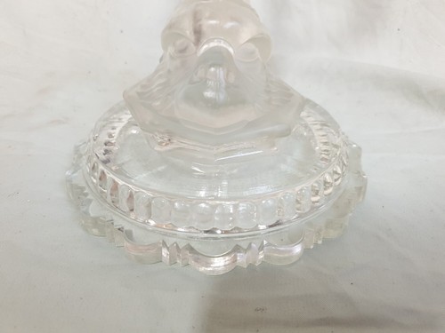 Baccarat Style Frosted Roman Dolphin Glass Candelabra - Picture 6 of 19