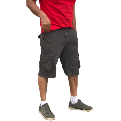 Mens Cargo Shorts Combat Knee Length Summer Pants 6 Pocket Belt Plus Size - Picture 21 of 22