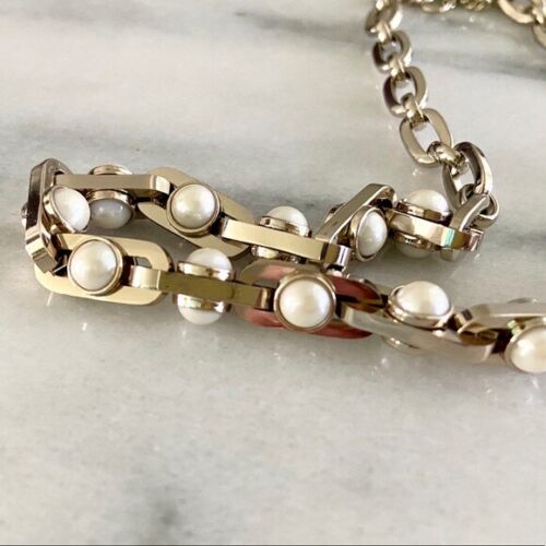 DKNY Gold-Tone Chain Link & Pearl Necklace - Picture 4 of 6