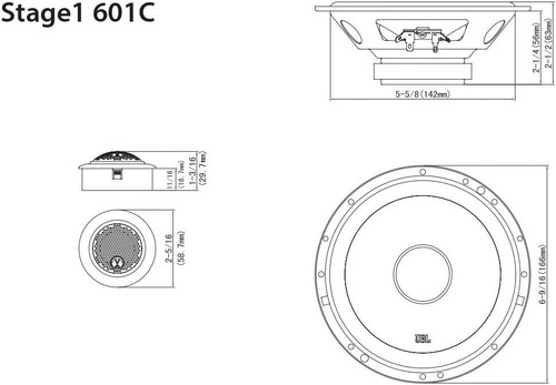 JBL STAGE 1 601C 6.5" Component Speaker System 6-1/2" With Tweeters - Picture 8 of 9
