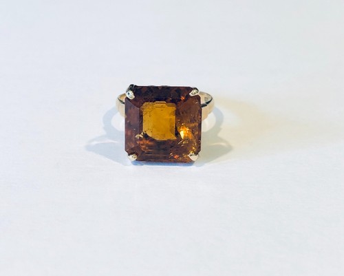 Vintage Ring 14 Kt Gelbgold Citrin, Ringgröße 4,75 - Bild 2 von 5