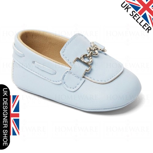 ZAPATOS DE BEBÉ NIÑOS SUELA SUAVE DESLIZANTE AZUL MARINO, BLANCO, AZUL BEBÉ - ZAPATOS DE DISEÑO REINO UNIDO - Imagen 3 de 7