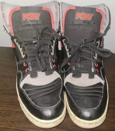 Pony M-100 Hi Black Red Men Size 12 Vintage  - Picture 5 of 11