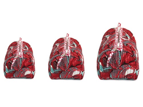 JUEGO DE 3 bolsas de inodoro acolchadas con cremallera de algodón para mujer almacenamiento de maquillaje cosmético - Imagen 63 de 68
