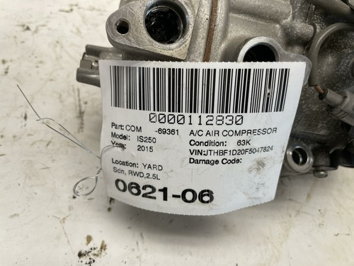 2014-2015 LEXUS IS250 IS350 RC350 A/C AIR COMPRESSOR DENSO 447280-7552 OEM - Picture 6 of 6