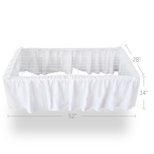 "Falda de cuna estándar para bebé cuatro lados de tela elástica ropa de cama con volantes de polvo 52""x28" - Imagen 10 de 27