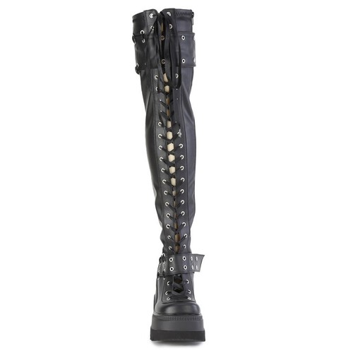 Demonia Shaker-325 Platform Wedge Over Knee Boots • Ships in 2-4 Weeks • Gothic - Picture 2 of 4