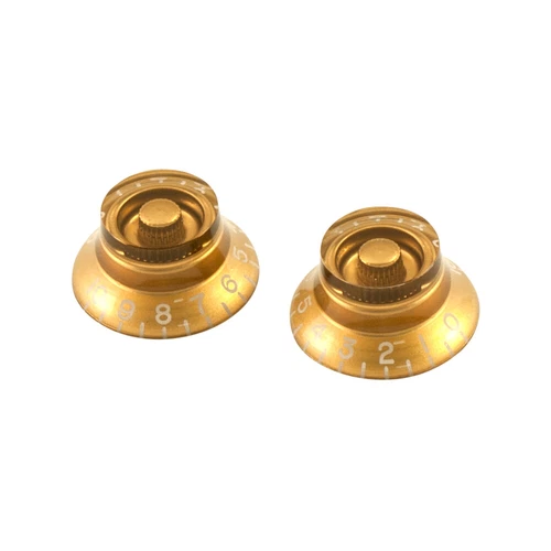 4 Gibson Style Left Hand Bell Knobs Gold fit Les Paul USA