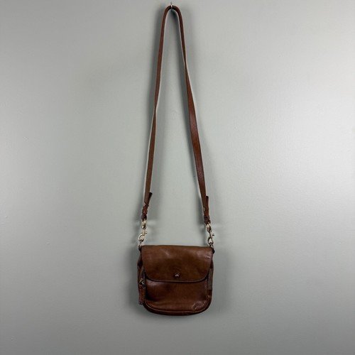 J. Crew Leather Crossbody Purse Brown Small Preppy Cute Simple Essential 7 x 7" - Picture 2 of 16