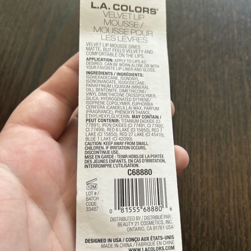 L.A. Colors Velvet Lip Mousse Soufflé - Picture 3 of 3