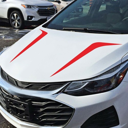 2PCS Universal Red Racing Hood Stripes Decal Vinyl Stickers for Car SUV Truck - Bild 1 von 7