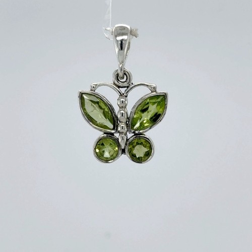 Colgante Mariposa Verde Natural Genuino, PLATA ESTERLINA 925 #9e - Imagen 12 de 12