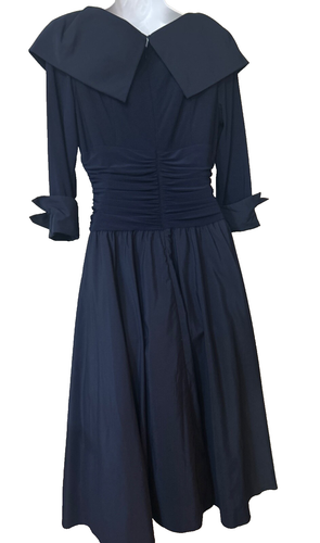 Abito ELIZA J Navy stile NY anni 50 FLARE midi taglia small cocktail madre sposa - Foto 15 di 15