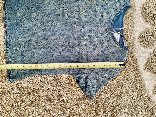 Vintage Adriana Paperll Beaded Cocktail blouse Light Blue Sz 8 Party Blouce - Picture 4 of 12