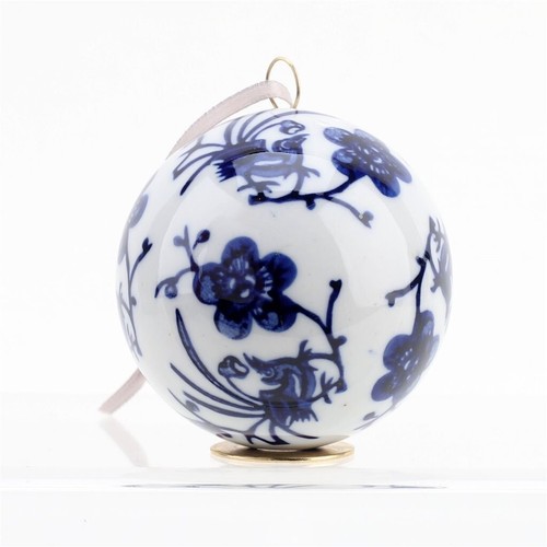 Blue & White Chinoiserie Porcelain Christmas Tree Ornaments (Set of 12) - Picture 6 of 11