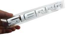 1Pc Chrome Sierra Emblem Door Rear Tailgate Liftgate Badge Letters Self Adhesive