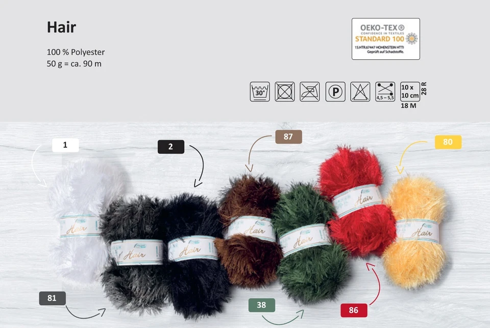 "Rellana Hair" 50g Fransengarn für Kleidung und effektvolle Details