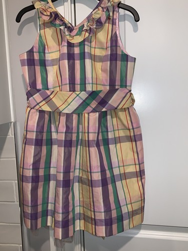 Chaps Girl's Dress Size 12 Plaid Fancy - Picture 2 of 6