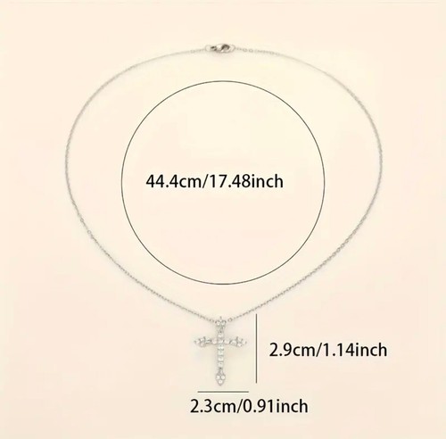 Elegante Cadena Cruzada con Brillantes Circonitas - Imagen 5 de 7