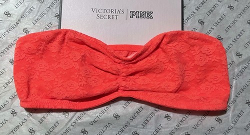 Victoria's Secret Pink Logo Lace Bandeau Tube Bra Top Strapless 8 Colors/Pick 1 - Picture 20 of 21