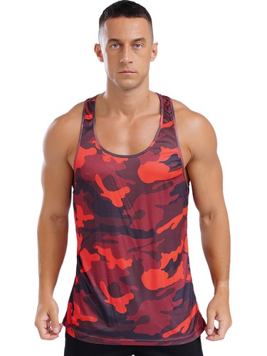 Herren Camouflage Print Sport Tank Top Ärmellos T-Shirts Muskel Locker Trägertops - Bild 8 von 68