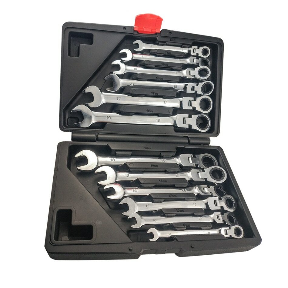 12 Pieces Flexible Head Dual-use Ratchet Wrench Set Fast Mechanical Repair Tools 12 Pieces Flexible Head Dual-use Ratchet Wrench Set Fast Mechanical Repair Tools
