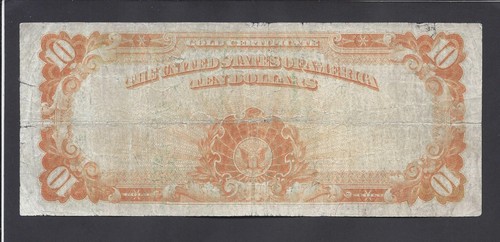$10 1922 @ GOLD CERTIFICATE @ - Picture 2 of 2