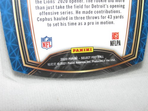 Quintez Cephus * 2020 Panini Select * Club Tri-Color Die-Cut * Rookie * Lions - Bild 5 von 5