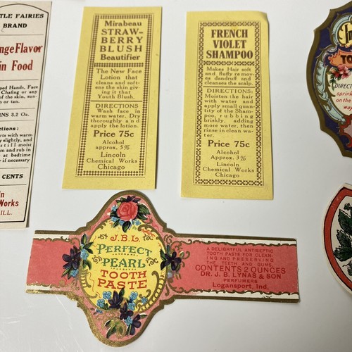 25 Perfume Soap Toiletry Shampoo Cream Ads Apothecary Ephemera Label VTG ￼lot - Picture 5 of 9