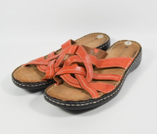 Naturalizer Cleaver-4 Coral Leather Twist Slip On Walking Sandals Shoes Sz 7 - Picture 3 of 5